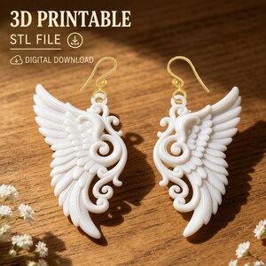 Boucles d'oreilles ailes de papillon féeriques (fichier STL), pendentifs angéliques, fichier d'impression 3D, bijoux féeriques et éthérés