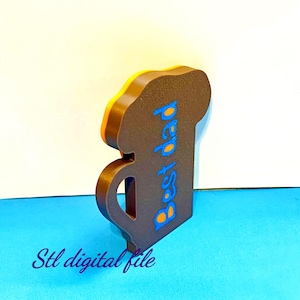 Llavero con forma de cerveza para el Día del Padre, archivo STL 3D - Carta para el Día del Padre - Regalo imprimible en 3D para papá, perfecto para manualidades con amor y alegría