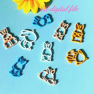 9 Earring STL Files,cute bunny Earring 3D print Models,Dangle Earring STL File,3D Printing Files for Jewelry set,Necklace pendant STL,spring