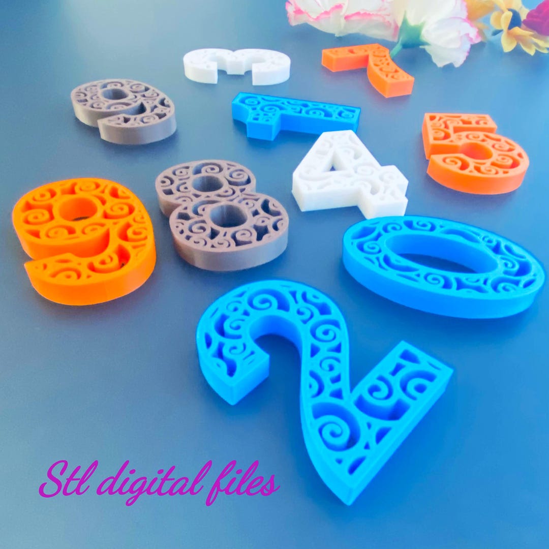 3D Numbers STL Files, Elegant Cutout Design (digital Download) - Etsy ...
