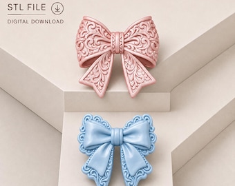 Decorative Bow STL Files | 3D Printable Flat Back Embellishments (Digital Download)