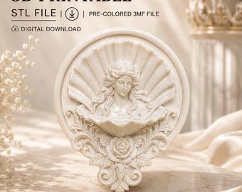 Birth of Venus Fridge Magnet 3D Print File, Greek Mythology Decor (Digital Download)
