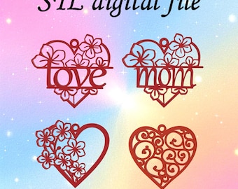 Archivo STL de aretes colgantes de corazón: joyería floral impresa en 3D (descarga digital)