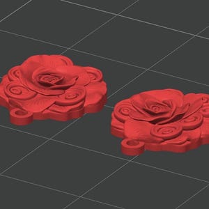 Rosenohrringe (STL-Datei), 3D-Druckdesign für floralen Schmuck (Digitaler Download) Bild 7