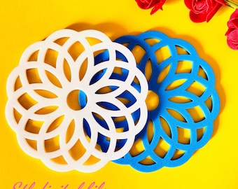 Tibetan Mandala Coaster 3d STL File-3d printable, 3D printer,Digital Download for Home Decor