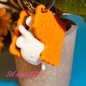 Easter Smores Bunny Keychain STL File – 3D Printable Camping Charm