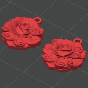 Rosenohrringe (STL-Datei), 3D-Druckdesign für floralen Schmuck (Digitaler Download) Bild 6