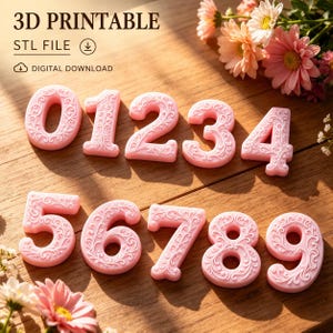 Baroque Ornamental Numbers STL Set 0-9, Decorative House Address, Anniversary Decor (Digital Download)