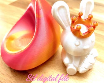 3D paashaas op bank STL-bestanden, woondecoratie 3D-print (digitale download)