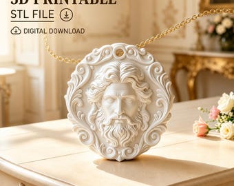 Zeus-Gott-Anhänger (STL-Datei) – Ohrringe – 3D-Druck (Digitaler Download)