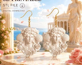 Aphrodite-Ohrringe (STL-Datei) | Anhänger aus der griechischen Mythologie (Digitaler Download)