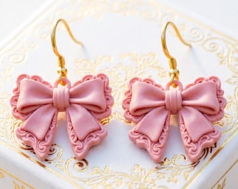 Bow Earrings STL | Kawaii Ribbon Dangle 3D Print File (Digital Download)