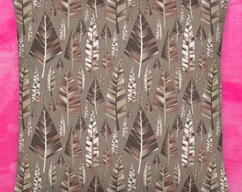 Neutral Mocha feathers, Warm Tones, Not So Basic Pillow