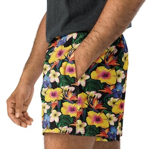 Tropical Floral Print  - Paradise at Night All-Over Print Unisex Athletic Shorts