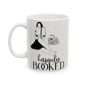 Book Lover Gift Mug | Minimalist Literary Girl Reading Coffee Cup | Cozy Reading Decor for Introverts | Modern Bookish Gift for Bookworms
