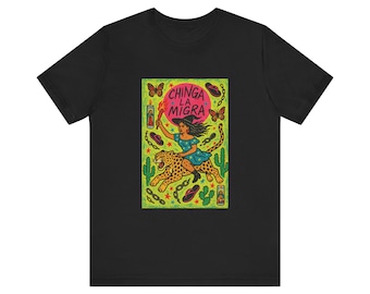 T-shirt Chinga La Migra: T-shirt Latina Jaguar Graphic Bella Canvas