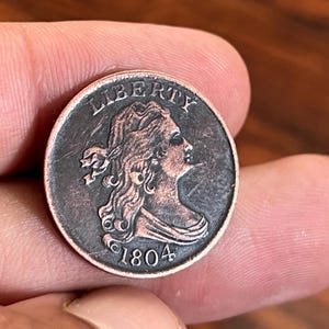 1804 Draped Bust Liberty Half Cent - Stunning half cent of a Rare Early Copper Coin. A Beautiful Addition to Any Collection