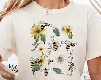 Bumble Bee Shirt, Bee Shirt, Bee Lover Shirt, Cute Bee Shirt, Wildflower Shirt, Bee T-shirt, Bee Tshirt, Insect Shirt, Bumble Bee Tshirt,Bee