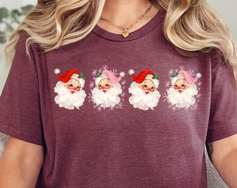 Vintage Santa Claus Christmas Shirt, Retro Style Christmas Shirt, Vintage Christmas Shirt, Christmas Gift for Her, Funny Christmas T-shirt