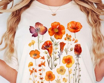 Comfort Colors® Wildflower Shirt, Vintage Cottagecore Shirt, Floral TShirt, Pastel Floral Nature Shirt, Naturel Flower Shirt, Gift for Women