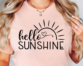Hello Sunshine Shirt, Hello Sunshine T-shirt, Summer Tee, Happy Summer Shirt, Beach Shirt for Women, Girls Trip T-shirt, Vacation Shirt