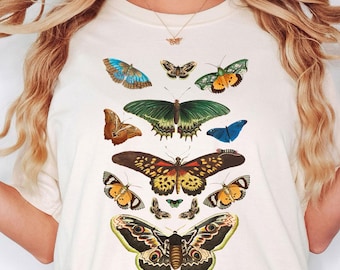 Comfort Colors® Moth Shirt, Cottagecore Shirt, Bug Shirt, Aesthetic Tshirt, Insect Shirt, Moth Tees, Cottage Core Shirt Goblincore Clothing