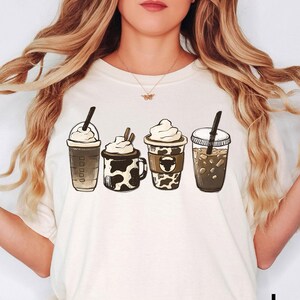 Comfort Colors® Cow Coffee Mug Shirt, Coffee Cup Shirt, But First Coffee, Coffee Latte Lover Gift, Iced Coffee Shirt, Cute Coffee T-Shirt