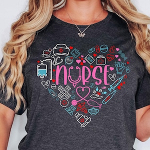 Love Nurse Shirt, Nurse T-Shirt, Nurse Tees, Cute Nurse Shirts, Nurse Appreciation Gift, Nurse Gift Idea, Nurses Week Gift, Nurse Shirt Tee