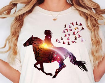Horse Riding, Horse Shirt, Horse Lover Gift, Gift for Her, Farm Lover,Just a Girl Who Loves Horses, Horse Girl, Horse Lover Shirt
