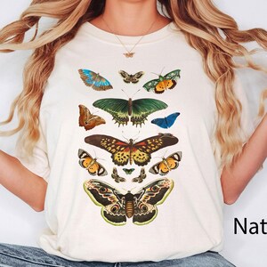 Moth Shirt, Cottagecore Shirt,Bug Shirt, Aesthetic Shirt,Insect Shirt, Moth Tees Cottage Core Shirt, Goblincore Clothing Dark Academia Shirt