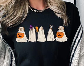 Halloween Ghost Dog Shirt, Halloween Sweater, Ghost Sweatshirt, Halloween Dog Shirt, Ghost Dog Shirt, Halloween Crewneck, Spooky Season Tee