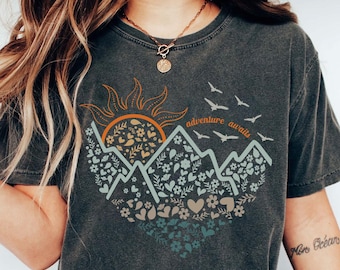 Adventure Awaits T-shirt, Nature Camp Lover T-shirt, The Great Outdoors Shirt, Wanderlust Explore More Tee, Adventure Shirt, Mountain TShirt
