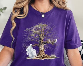 Halloween Haunted Tree Shirt, Vintage Halloween,Halloween Scarecrow Shirt, Horror Night Tee, Darkest Brew Halloween Shirt, Halloween Bat Tee