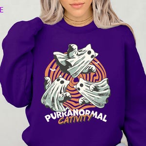 Funny Halloween Cat Sweatshirt, Purranormal Cativity, Black Cat Shirt, Cat Murder Halloween Shirt, Funny Halloween T-Shirt, Black Cats Shirt