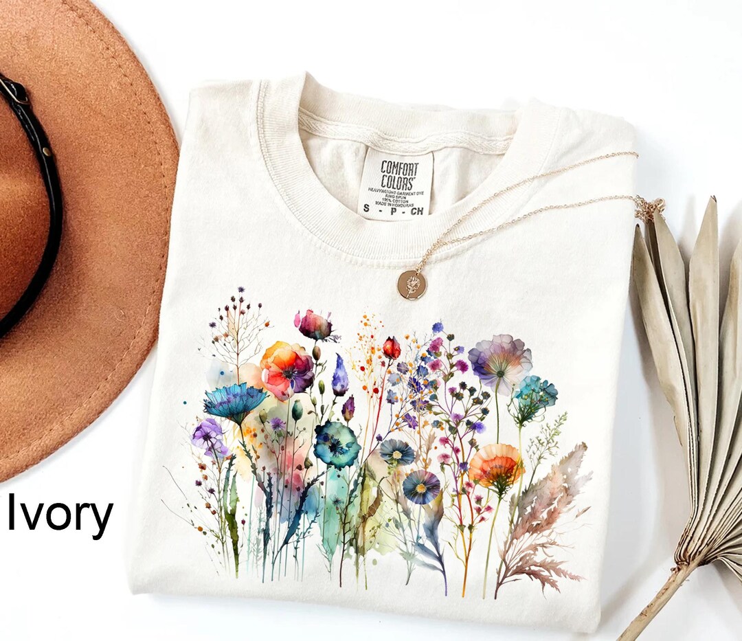 Comfort Colors® Boho Cottagecore Tshirt, Wildflowers T Shirt, Vintage ...
