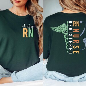 Custom Name Registered Nurse Shirt, Personalized RN Tee, Nurse Graduation Gift, Nursing Student Apparel, Healthcare Worker Customized Gift