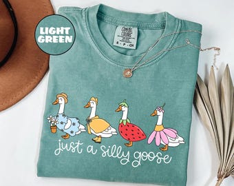 Comfort Colors® Silly Goose On The Loose Shirt, Goose T-Shirt, Silly Goose Shirts, Funny Graphic Shirt, Cute Goose Shirt, Easter Shirt,Goose