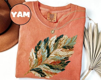 Comfort Colors® Fall Leaves Shirt, Autumn Leaf T-Shirt, Autumn Leaves Tee, Womens Fall Shirt, Thanksgiving Gift For Her, Cute Fall T-shirt