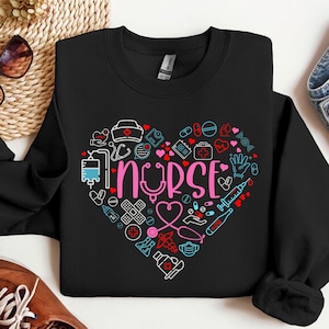 Love Nurse Sweatshirt, Nurse T-Shirt, Nurse Tees, Cute Nurse Shirts, Nurse Appreciation Gift, Nurse Gift Idea, Nurses Week Gift, Nurse Shirt
