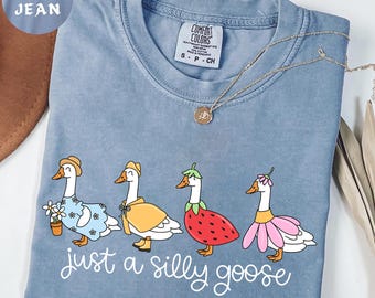 Comfort Colors® Silly Goose On The Loose Shirt, Goose T-Shirt, Silly Goose Shirts, Funny Graphic Shirt, Cute Goose Shirt, Easter Shirt,Goose