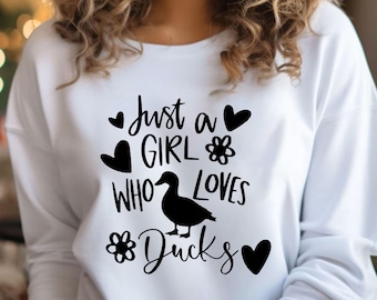 Just A Girl Who Loves Ducks Sweatshirt, Ducks T-shirt, Animal Lover Shirt , Duck Mom Shirt, Cute Ducks Shirt, Farmer Shirt, Ducks Lover Tee