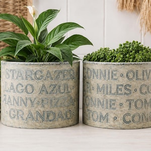 Vaso rustico personalizzato con messaggio o nomi. Regalo di compleanno. Regalo per la famiglia.