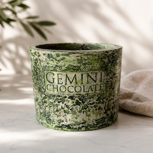 Custom Color Concrete Planter – Rustic Cement Plant Pot wth your Logo