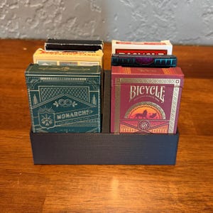 Playing Card Holder for 6 Decks Bicycle Size Organizer Tray Tabletop Storage Display