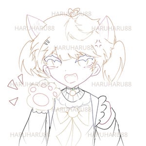 Anime Fantasy Art Print | Cute Chibi Illustration | Dreamy Aesthetic Wall Art | Young Artist | Digital Download | Kawaii Procreate Drawing