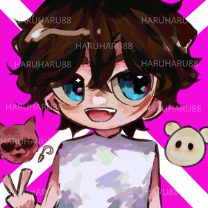 Anime Fantasy Art Print | Cute Chibi Illustration | Dreamy Aesthetic Wall Art | Young Artist | Digital Download | Kawaii Procreate Drawing