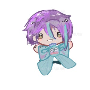 Anime Fantasy Art Print | Cute Chibi Illustration | Dreamy Aesthetic Wall Art | Young Artist | Digital Download | Kawaii Procreate Drawing
