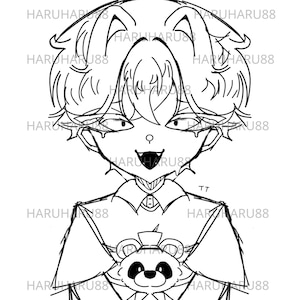 Anime Fantasy Art Print | Cute Chibi Illustration | Dreamy Aesthetic Wall Art | Young Artist | Digital Download | Kawaii Procreate Drawing