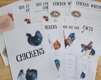 Chicken Life Cycle Unit Study: Homeschool Printable Activities (Instant Download)
