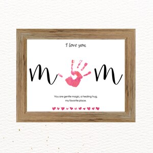 Gift Handprint,Mothers Day Handprint Art,hand ArtCraft,Gift from Kids Toddler Baby,DIY Gift,Keepsake DIY Card,gift for mom,mom birthday gift